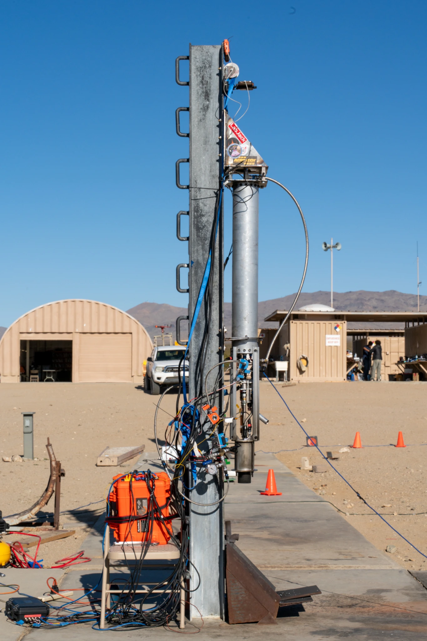HSP rocket test stand at the desert facility