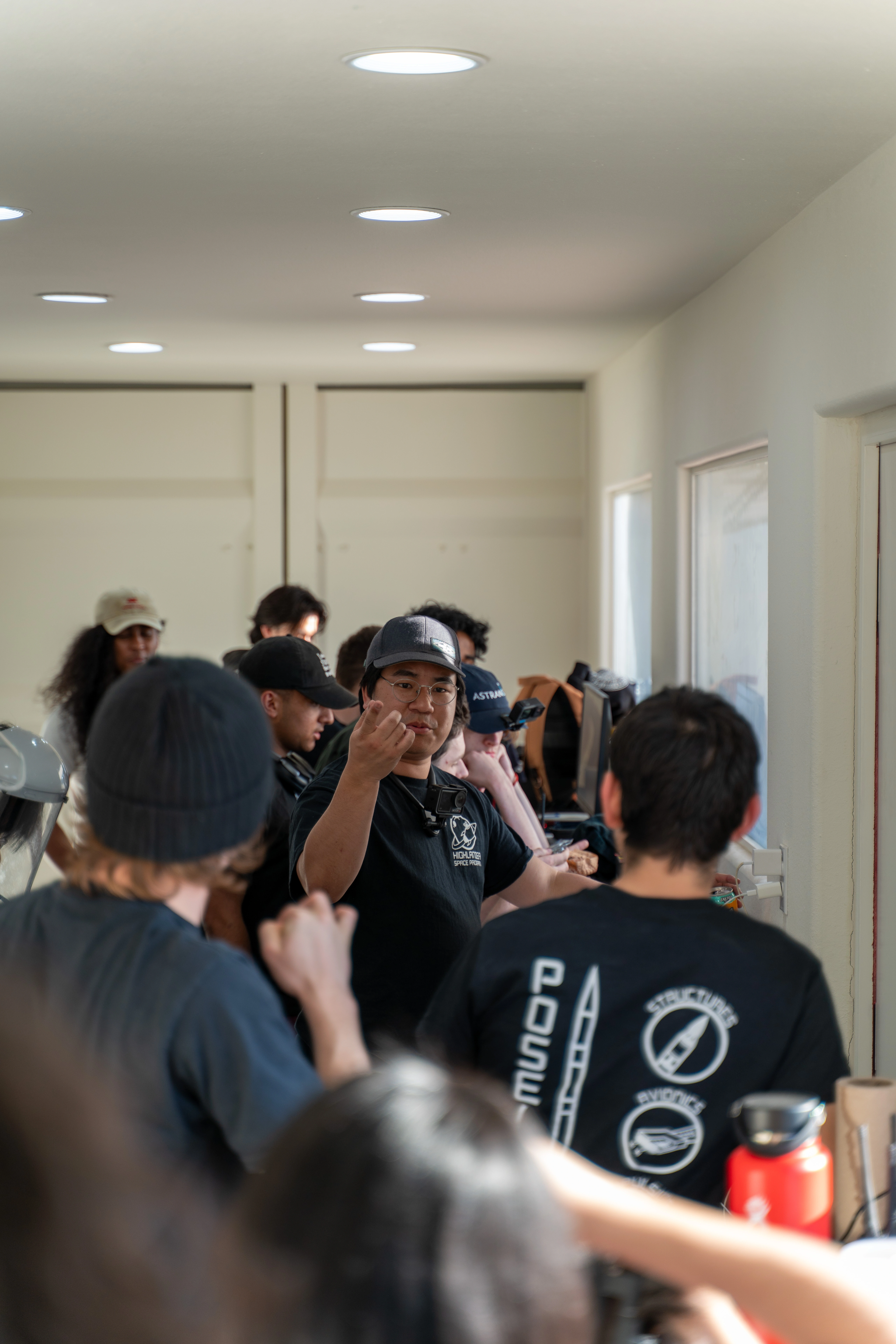 Students attending a team meeting